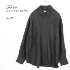 【ZARA】ザラ デザインシャツ シワ加工 ゆったりM