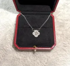 クローバー ネックレス ピンク シルバー CZダイヤモンド キラキラ ジュエリー