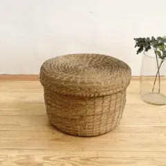 藁いずみ お櫃入れ いじこ 猫ちぐら 藁 かご 籠 古道具 アンティーク