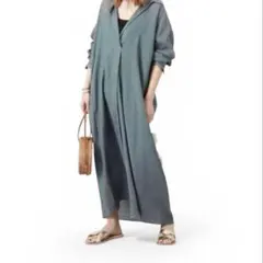 ジャーナルスタンダードレサージュL'essage✨緑ストライプシャツワンピース