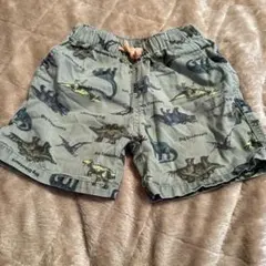 恐竜プリント ハーフパンツ カーキ