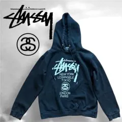Stüssy ブラック フーディ 00s メキシコ製　ワールドツアー