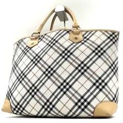 《美品》BURBERRYBLUE LABELノバチェック レザートートバッグA4