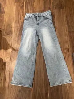 Lサイズ ワイドレッグデニム ライトブルー