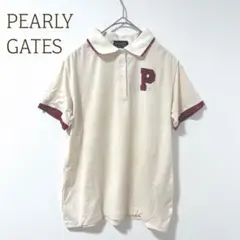 パーリーゲイツ ポロシャツ ワッペン 半袖　カジュアル　コットン100%