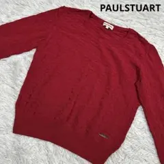美品✨PAULSTUARTジャガード織り長袖ニットMサイズ 赤