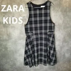 【美品】ZARA KIDS チェック柄 ノースリーブワンピース 13-14