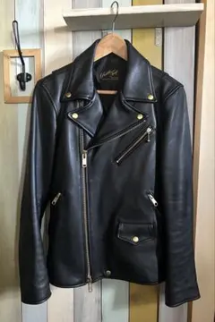 美品【ラトルトラップ】レザー 黒 ダブルライダースジャケット ゴールド金具 本革 ライダースジャケット レザージャケット ラトルトラップ RattleTrap