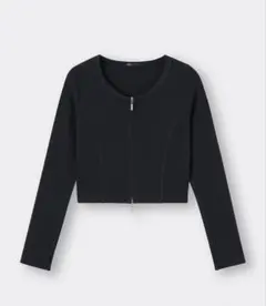 【新品タグ付き】GU リブダブルジップカーディガン