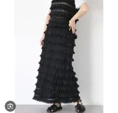エヘカソehka sopo カットフリルナロースカート ブラックのサムネイル