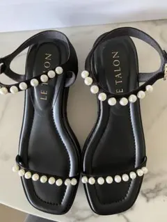 【新品】LE TALON (ルタロン)ブラック パールサンダル