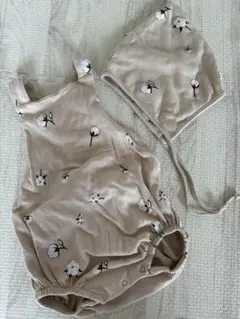 ※値下げ中organic zoo オーガニックズー　ロンパース　ボンネット付き