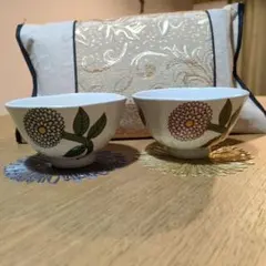 波佐見焼　ダリアご飯茶碗ペア