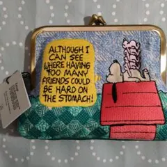 スヌーピー　畳刺繍ポーチフラットがま口