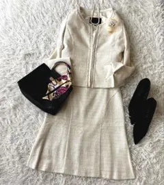 美品♡アンタイトル ノーカラーツイードジャケット M セットアップ 入学式