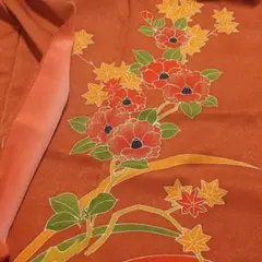 限定セール♪上質な付け下げ訪問着袷着物　駒刺繍金彩　枝椿花文様　呉服屋扱い