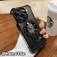 iPhone16e ケース ブラック 黒 MagSafe マグセーフ ホルダー