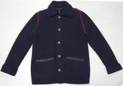 PaulSmith REDEAR ニット×レザージャケット 紺 Ｌ ポールスミスのサムネイル
