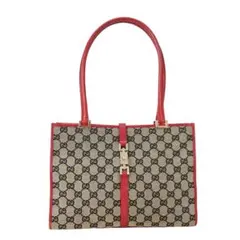 2606-174｜グッチ ジャッキー GGキャンバス ハンドバッグ レッド