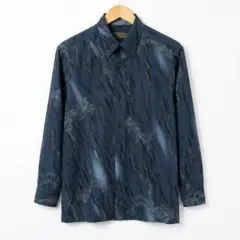 MAJUN マジュン かりゆしウェア 長袖シャツ　ボタンダウン 鳳凰柄　 M