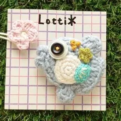 まんぼうさんの楽しい毛糸のバッジ(ブローチ、バッチ)ハンドメイド