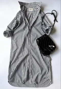 ビームスボーイ BEAMS BOY 長袖 ストライプロングシャツワンピース