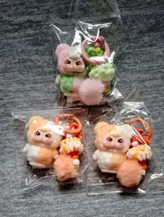 ぷくっとアングリーフェイス キーホルダー 2種 3点【新品未開封】ベイビースリー