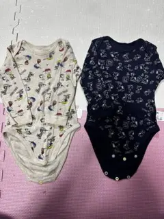 キャラクター柄 長袖ボディスーツ 2枚セット