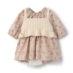 プティマイン花柄ワンピース　ビスチェセット　70㎝