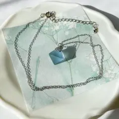 ブルーフローライト 八面体 ネックレス シルバー A