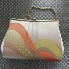 波模様クラッチバッグ ゴールドチェーン付き