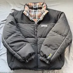 L Supreme Reversible Puffer Jacket black