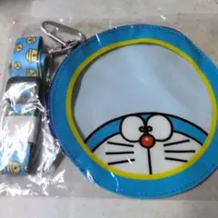未開封ドラえもん ネックストラップ付き 丸型ポーチ