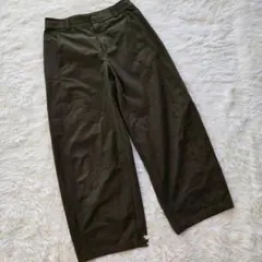 【UNIQLO ユニクロ】ガウチョパンツ カーキ L 綿混 レディース ゆったり