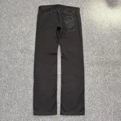【希少】DIESEL スカル刺繍 ブラックデニム 32 ギミック グランジY2K