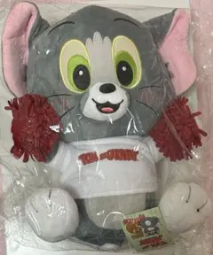 トムとジェリーいっしょに応援BIGぬいぐるみ　トムA 猫　運動会　プレゼント　赤