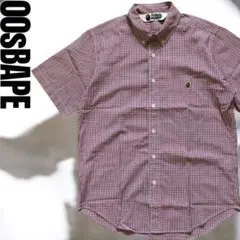 美品90s A BATHING APE Mサイズ 半袖チェックシャツ ストリート