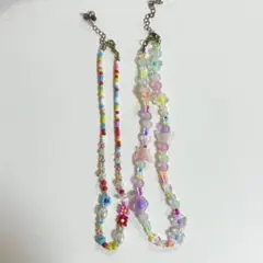 ビーズネックレス　カラフル　ネックレス　ビーズ