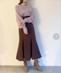 ハイウエストヘムフレアスカート　SNIDEL