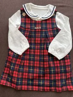 ミキハウス　チェック柄ワンピースセット