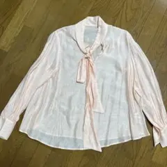 opaqueリボン付き長袖シャツ ピンクのサムネイル