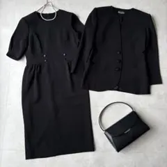 美品✨シャルダッソー礼服セットアップ日本製ブラック9AR冠婚葬祭喪服上質