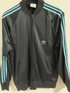adidas ATP 80s ヴィンテージ　ジャージ　ブラックxターコイズ　Lのサムネイル