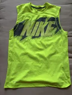 NIKE DRI-FIT 蛍光イエロー タンクトップ ロゴプリント Lサイズ