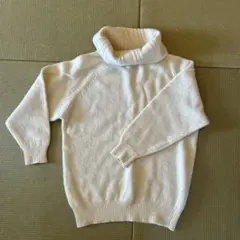 毛100％タートルネック長袖ニット