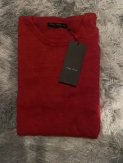 新品未使用タグ付き！Vネック赤 長袖 ニットセーターXL