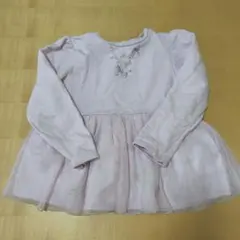 メゾピアノ　ピンク 長袖 トレーナー フリル付き