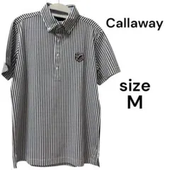 Callaway ポロシャツ M ストライプ　ゴルフウェア　ゴルフシャツ