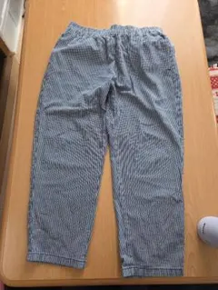 青と白のストライプ イージーパンツ