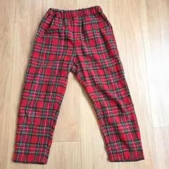 MARKEY'S 赤と黒のチェック柄ロングパンツ 130cm